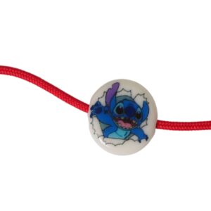 Χάντρα Stitch ακρυλική λευκή πλακέ στρογγυλή 15x4mm