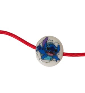 Χάντρα Stitch ακρυλική λευκή πλακέ στρογγυλή 15x4mm