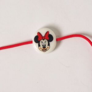 Χάντρα Minnie ακρυλική λευκή πλακέ στρογγυλή 15x4mm