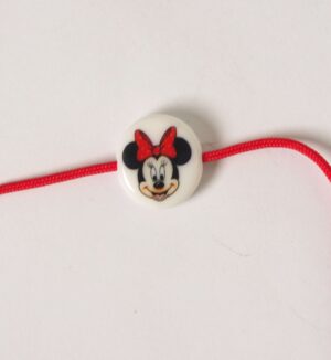 Χάντρα Minnie ακρυλική λευκή πλακέ στρογγυλή 15x4mm