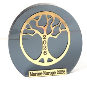 2026 Εταιρικό δώρο με Δέντρο ζωής επιτραπέζιο διακοσμητικό με όνομα της εταιρείας σας χρυσό-μαύρο plexiglass 70x78mm/10 τμχ
