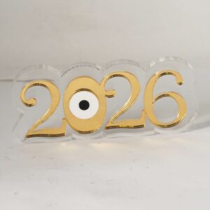 2026 με μάτι μεταλλικό χρώμα σε διάφανο plexiglass 95x42x8mm