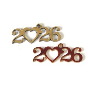 2026 Γούρι με καρδιά darvin plexiglass κρεμαστό 12x33mm /10 τμχ