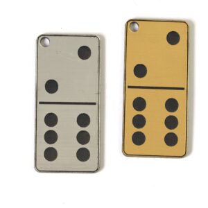 26 Γούρι Ντόμινο darvin plexiglass κρεμαστό 45x24mm