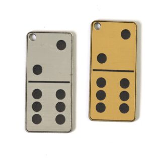 26 Γούρι Ντόμινο darvin plexiglass κρεμαστό 45x24mm