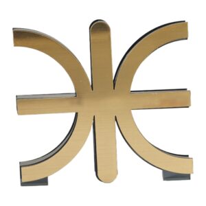 Δελφικό Έψιλον χρυσό-μολυβί plexiglass επιτραπέζιο διακοσμητικό 80x85mm