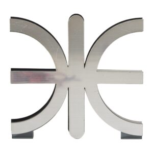 Δελφικό Έψιλον ασημί-μολυβί plexiglass επιτραπέζιο διακοσμητικό 80x85mm
