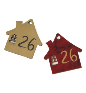 26 Γούρι Σπιτάκι με διατρητα παράθυρα darvin plexiglass κρεμαστό 37x35mm