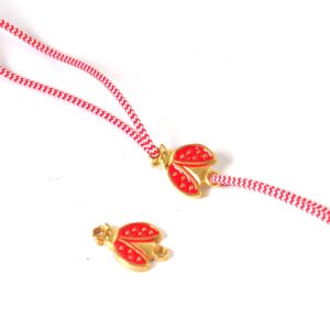 Πασχαλίτσα κόκκινο σμάλτο χρυσός μεταλλικός σύνδεσμος 19x13mm