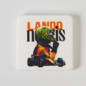 Lando Norris μαγνητάκι μάρμαρο Θάσου λευκό τετράγωνο 5x5x0.7cm