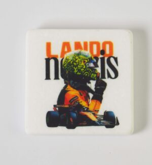 Lando Norris μαγνητάκι μάρμαρο Θάσου λευκό τετράγωνο 5x5x0.7cm
