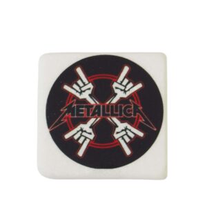 Metallica μαγνητάκι μάρμαρο Θάσου λευκό τετράγωνο 5x5x0.7cm