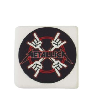 Metallica μαγνητάκι μάρμαρο Θάσου λευκό τετράγωνο 5x5x0.7cm