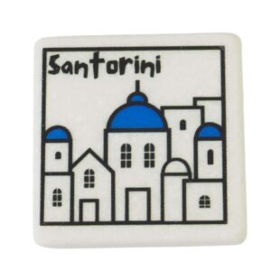 Santorini σκίτσο μάρμαρο Θάσου λευκό τετράγωνο 5x5x0.7cm