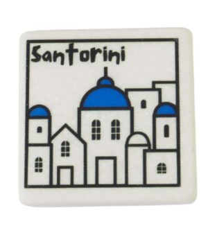 Santorini σκίτσο μάρμαρο Θάσου λευκό τετράγωνο 5x5x0.7cm