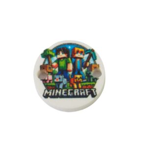 Στρογγυλός με θέμα Minecraft σε λευκό plexiglass σύνδεσμος 18mm