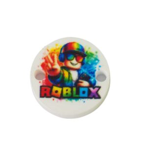 Στρογγυλός με ήρωας πολύχρωμος Roblox  σε λευκό plexiglass σύνδεσμος 18mm