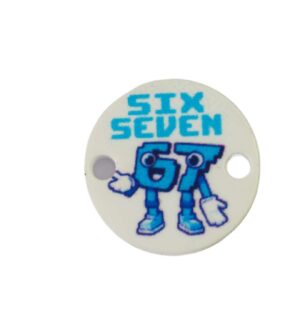 Στρογγυλός με 67 brainrot σε λευκό plexiglass σύνδεσμος 18mm