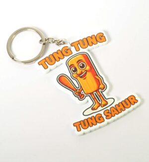 Μπρελόκ Tung Tung Tung Sahur Italian Brainrot φιγούρα plexiglass 70x57mm με κρίκο & αλυσίδα 25mm