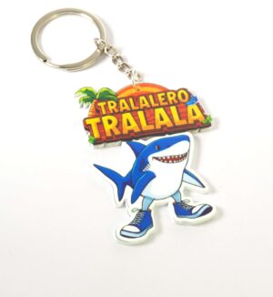Μπρελόκ Tralalero Tralala Καρχαρίας Italian Brainrot  φιγούρα plexiglass 67x51mm με κρίκο & αλυσίδα 25mm