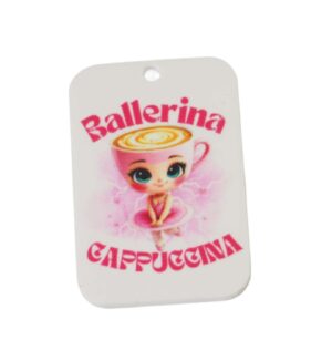 Ballerina Cappuccina σε λευκό παραλληλόγραμμο plexiglass 50x33mm
