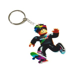 Μπρελόκ Αγόρι Roblox με skate φιγούρα plexiglass 74x62mm με κρίκο & αλυσίδα 25mm