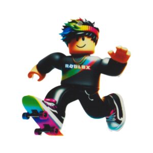 Αγόρι Roblox με skate φιγούρα plexiglass κρεμαστό 74x62mm