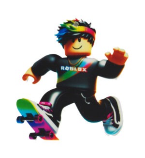 Αγόρι Roblox με skate φιγούρα plexiglass κρεμαστό 74x62mm