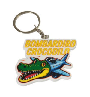 Bombardino Crocodilo φιγούρα plexiglass 60x58mm με κρίκο & αλυσίδα 25mm
