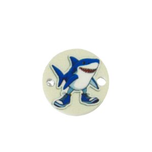 Στρογγυλός με Tralalero Tralala Καρχαρίας Italian Brainrot σε λευκό plexiglass σύνδεσμος 18mm