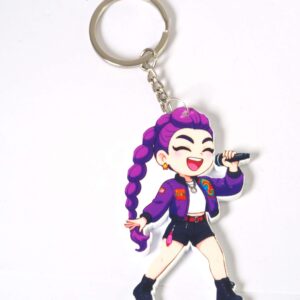 Μπρελόκ Rumi KPop Demon Hunters φιγούρα πολύχρωμο plexiglass κρεμαστό 52x58mm με κρίκο & αλυσίδα 25mm