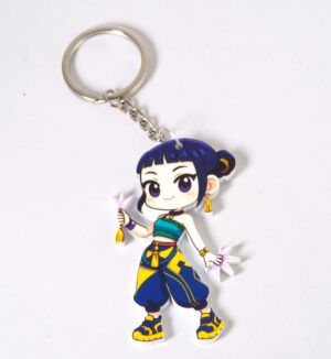Μπρελόκ Zoey KPop Demon Hunters φιγούρα πολύχρωμο plexiglass κρεμαστό 70x45mm με κρίκο & αλυσίδα 25mm