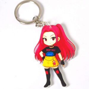 Μπρελόκ Mira KPop Demon Hunters φιγούρα πολύχρωμο plexiglass κρεμαστό 70x45mm με κρίκο & αλυσίδα 25mm