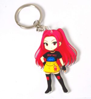 Μπρελόκ Mira KPop Demon Hunters φιγούρα πολύχρωμο plexiglass κρεμαστό 70x45mm με κρίκο & αλυσίδα 25mm