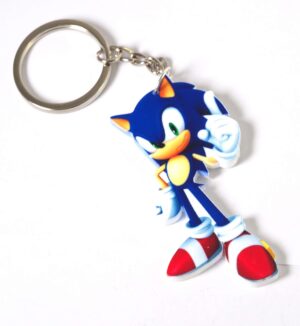 Μπρελόκ Sonic φιγούρα πολύχρωμο plexiglass κρεμαστό 70x31mm με κρίκο & αλυσίδα 25mm