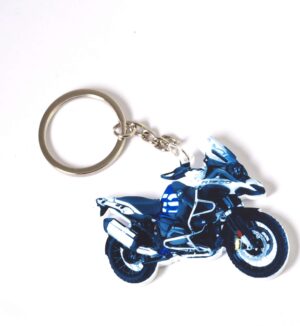 Μπρελόκ Μηχανή Bmw Gs R1200 με μπλέ λεπτομέρειες στο ντεπόζιτο πολύχρωμο plexiglass 50x59mm με κρίκο & αλυσίδα 25mm