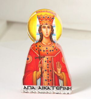 Άγια Αικατερίνη εκτυπωμένο σε διάφανο plexiglass μικρό επιτραπέζιο διακοσμητικό 70x44x8mm