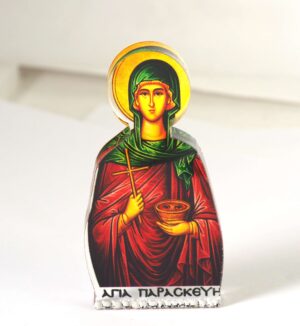 Άγια Παρασκευή εκτυπωμένο σε διάφανο plexiglass μικρό επιτραπέζιο διακοσμητικό 70x38x8mm