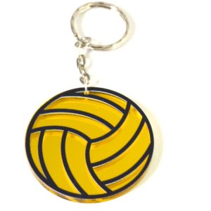 Μπρελόκ Μπάλα Βόλεϊ κίτρινο Mirror plexiglass 50mm με κρίκο & αλυσίδα 25mm