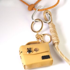 Μπρελόκ έτοιμο με τσαντάκι natural & κορδόνι paracord natural-λευκό