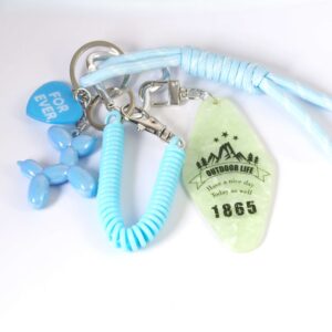 Μπρελόκ έτοιμο με Balloon Σκυλάκι & κορδόνι paracord γαλάζιο-λευκό