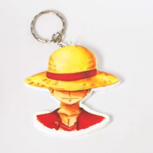 Μπρελόκ Monkey D. Luffy από One Piece plexiglass 69x64mm με κρίκο & αλυσίδα 25mm
