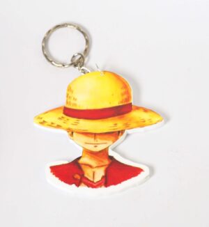Μπρελόκ Monkey D. Luffy από One Piece plexiglass 69x64mm με κρίκο & αλυσίδα 25mm