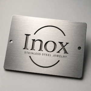 Επιγραφή Inox 304 με πάχος 1mm διάτρητη ταμπέλα επαγγελματικου χώρου 30x20cm
