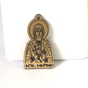 Αγία Μαρίνα μικρό κρεμαστό χρυσό darvin plexiglass 30x19mm/10 τμχ